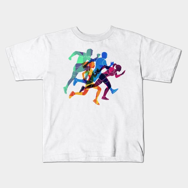 Running Kids T-Shirt by Mako Design 